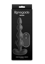 Renegade Reign Rechargeable Silicone Vibrating Anal Beads with Remote Control - Black