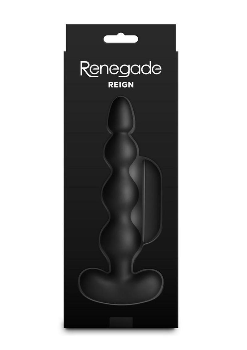 Renegade Reign Rechargeable Silicone Vibrating Anal Beads with Remote Control - Black