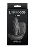 Renegade Flash Rechargeable Silicone Vibrating Anal Plug with Remote Control - Black