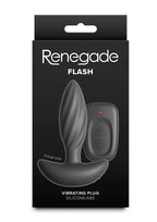 Renegade Flash Rechargeable Silicone Vibrating Anal Plug with Remote Control - Black
