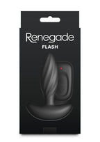 Renegade Flash Rechargeable Silicone Vibrating Anal Plug with Remote Control - Black