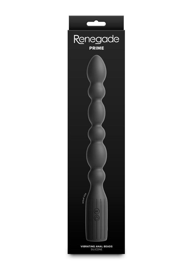 Renegade Prime Rechargeable Silicone Vibrating Beads 8.5in - Black