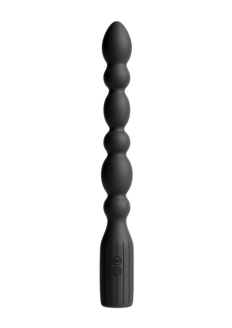 Renegade Prime Rechargeable Silicone Vibrating Beads 8.5in - Black