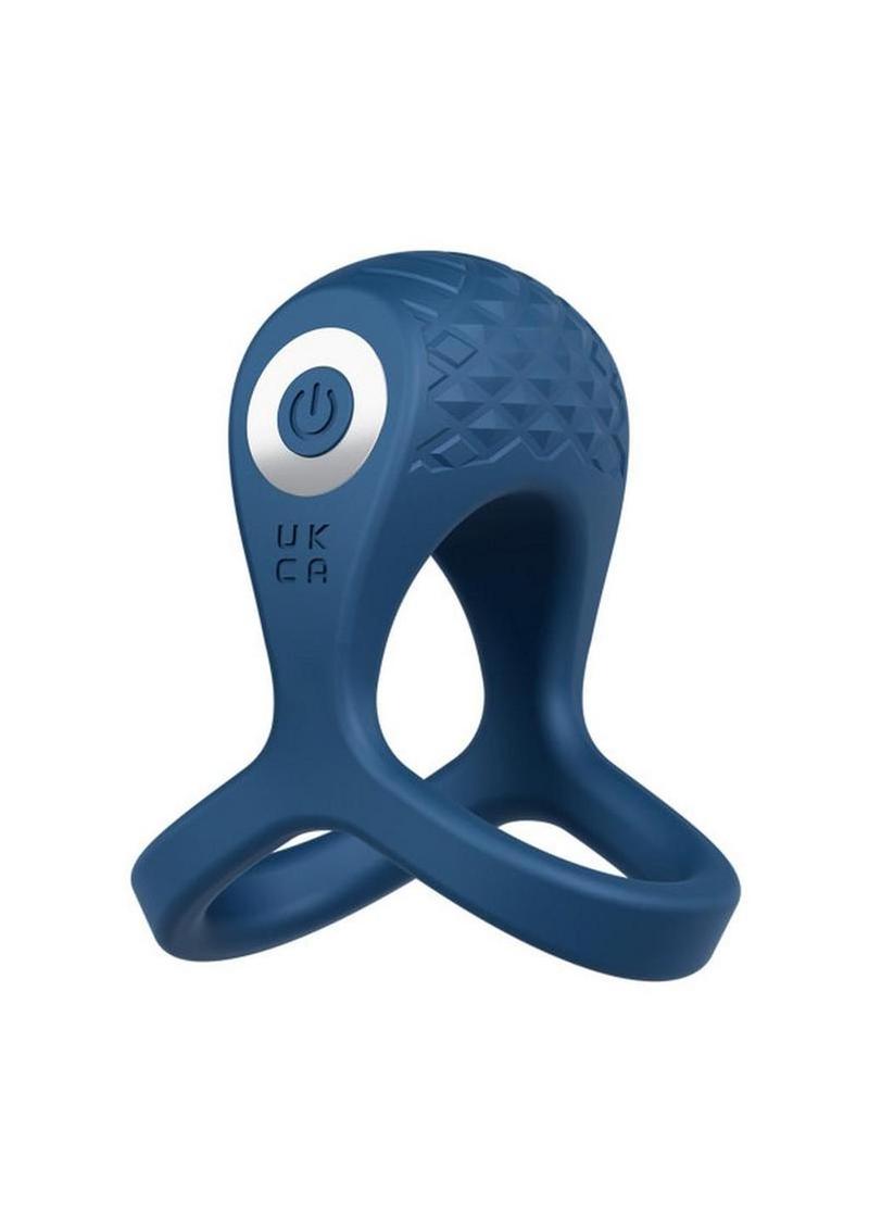 Performance Plus Dual Flex Pro Rechargeable Silicone Cock Ring and Ball Strap - Blue