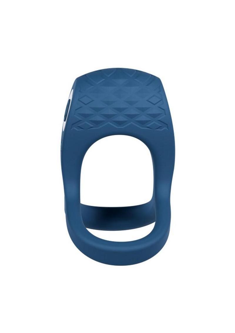 Performance Plus Dual Flex Pro Rechargeable Silicone Cock Ring and Ball Strap - Blue