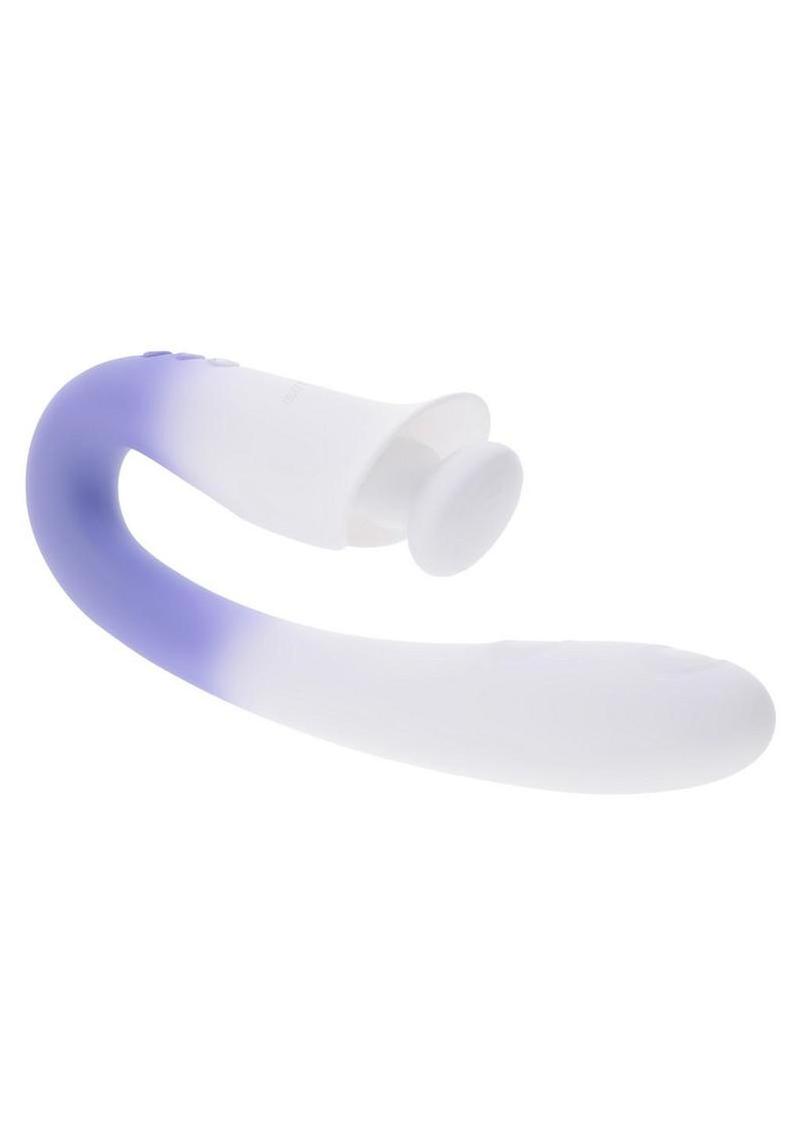 Spring Loaded Rechargeable Silicone Dual Vibrator - Purple