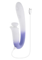 Spring Loaded Rechargeable Silicone Dual Vibrator - Purple