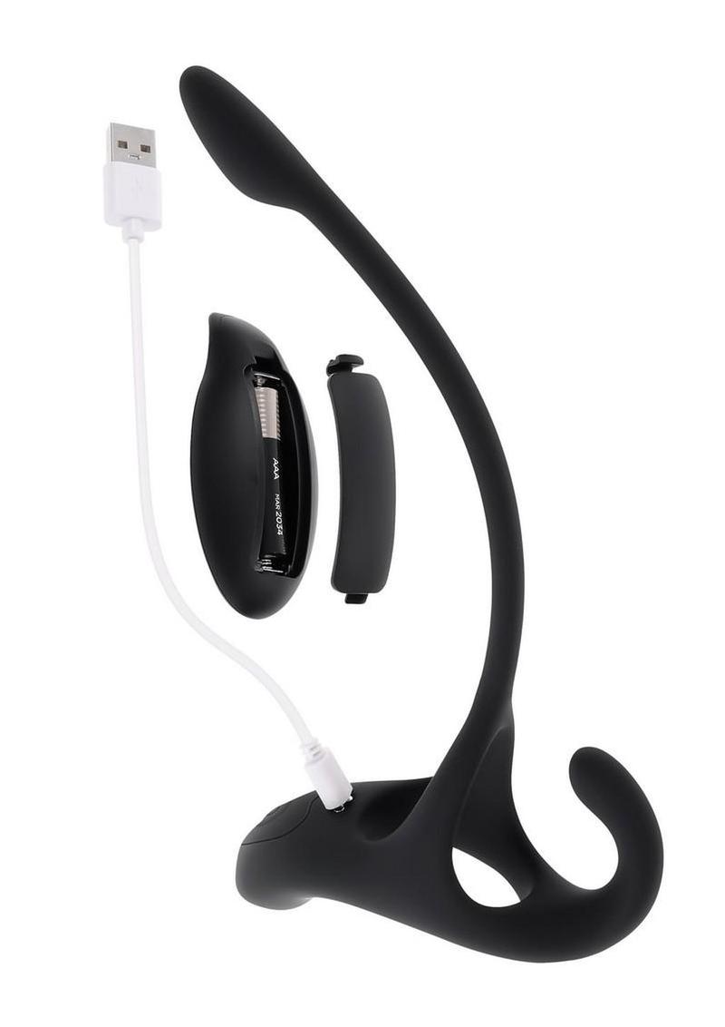 Zero Tolerance All the Bases Rechargeable Silicone Couples Ring and Plug with Remote Control - Black