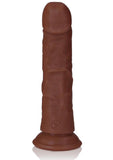 RealRock Realistic Skin Curved Dildo 6in - Chocolate