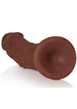 RealRock Realistic Skin Curved Dildo 6in - Chocolate
