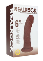 RealRock Ultra Realistic Skin Vibrating Rechargeable Curved Dildo 6in - Chocolate