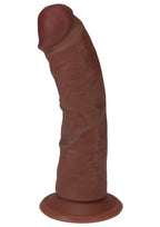 RealRock Ultra Realistic Skin Vibrating Rechargeable Curved Dildo 6in - Chocolate