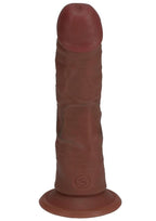 RealRock Ultra Realistic Skin Vibrating Rechargeable Curved Dildo 6in - Chocolate