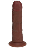RealRock Ultra Realistic Skin Vibrating Rechargeable Curved Dildo 6in - Chocolate