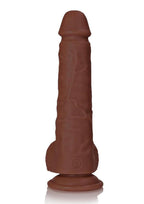 RealRock Realistic Skin Straight Realistic Dildo with Balls and Suction Cup 9in - Chocolate