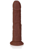 RealRock Realistic Skin Curved Dildo 8in - Chocolate