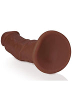 RealRock Realistic Skin Curved Dildo 8in - Chocolate