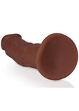 RealRock Realistic Skin Curved Dildo 8in - Chocolate