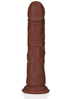 RealRock Realistic Skin Curved Dildo 7in - Chocolate