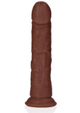 RealRock Realistic Skin Curved Dildo 7in - Chocolate