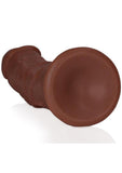 RealRock Realistic Skin Curved Dildo 7in - Chocolate