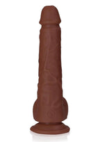 RealRock Realistic Skin Straight Realistic Dildo with Balls and Suction Cup 7in - Chocolate