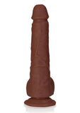 RealRock Realistic Skin Straight Realistic Dildo with Balls and Suction Cup 7in - Chocolate