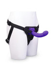 B-Vibe Vibrating Curved Strap-On Kit - Black/Purple