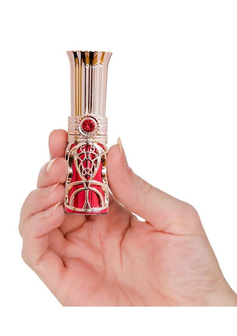 BMS Factory Ruby Kiss Lipstick Rechargeable Silicone Clitoral Stimulator Set - Red/Rose Gold