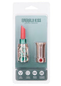BMS Factory Emerald Kiss Lipstick Rechargeable Silicone Clitoral Stimulator Set - Green/Rose Gold
