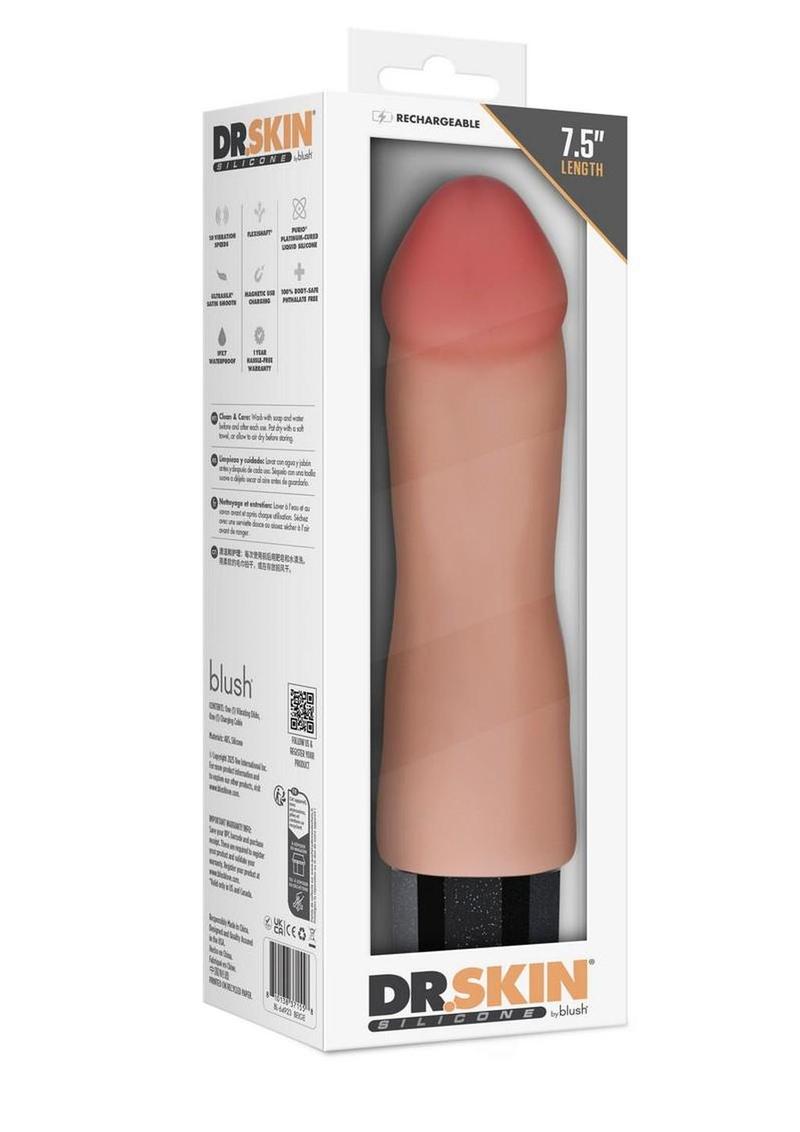 Dr. Skin Silicone Dr. Avery Rechargeable Vibrating Dildo 7.5in - Vanilla