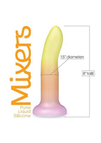 Mixers Tequila Sunrise Silicone G-Spot Dildo with Suction Cup 8in - Orange/Yellow