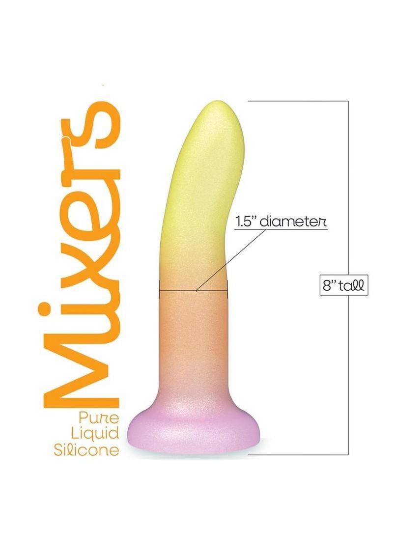 Mixers Tequila Sunrise Silicone G-Spot Dildo with Suction Cup 8in - Orange/Yellow
