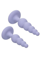 First Time Crystal Beaded Duo Silicone Anal Probe Set (2 Piece) - Purple