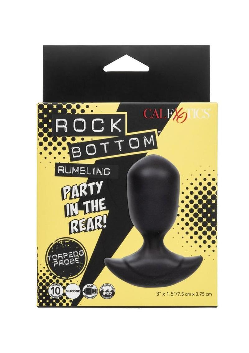 Rock Bottom Rumbling Torpedo Rechargeable Silicone Probe - Black
