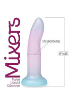 Mixers Blueberry Crush Silicone G-Spot Dildo with Suction Cup 8in - Blue/Lavender
