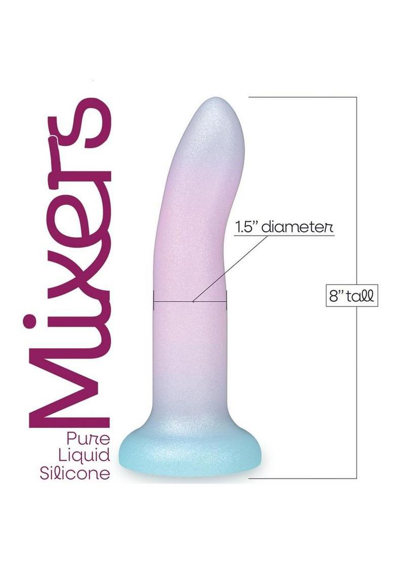 Mixers Blueberry Crush Silicone G-Spot Dildo with Suction Cup 8in - Blue/Lavender