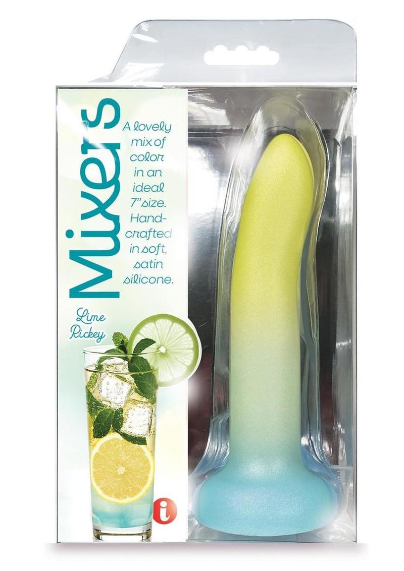 Mixers Lime Rickey Silicone G-Spot Dildo with Suction Cup 8in - Yellow/Teal
