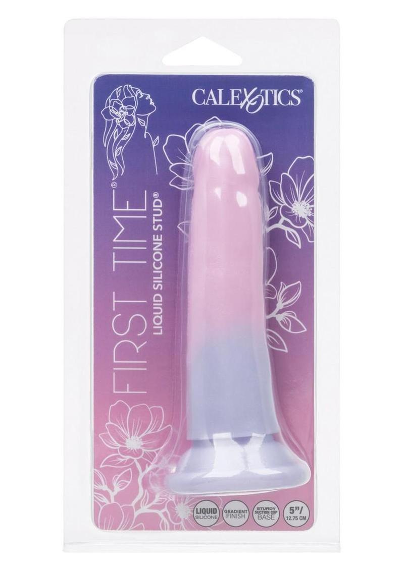 First Time Liquid Silicone Stud with Suction Cup 5.75in - Multicolor