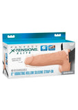 Fantasy X-Tensions Elite Vibrating Rechargeable Silicone Dual Density Hollow Strap-On 6in - Vanilla