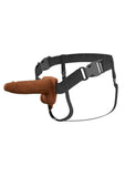 Fantasy X-Tensions Elite Vibrating Rechargeable Silicone Dual Density Hollow Strap-On 6in - Caramel