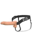 Fantasy X-Tensions Elite Vibrating Rechargeable Silicone Dual Density Hollow Strap-On 8in - Vanilla