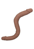 Silicone Studs Bend and Hold Dual Dildo 16in - Chocolate