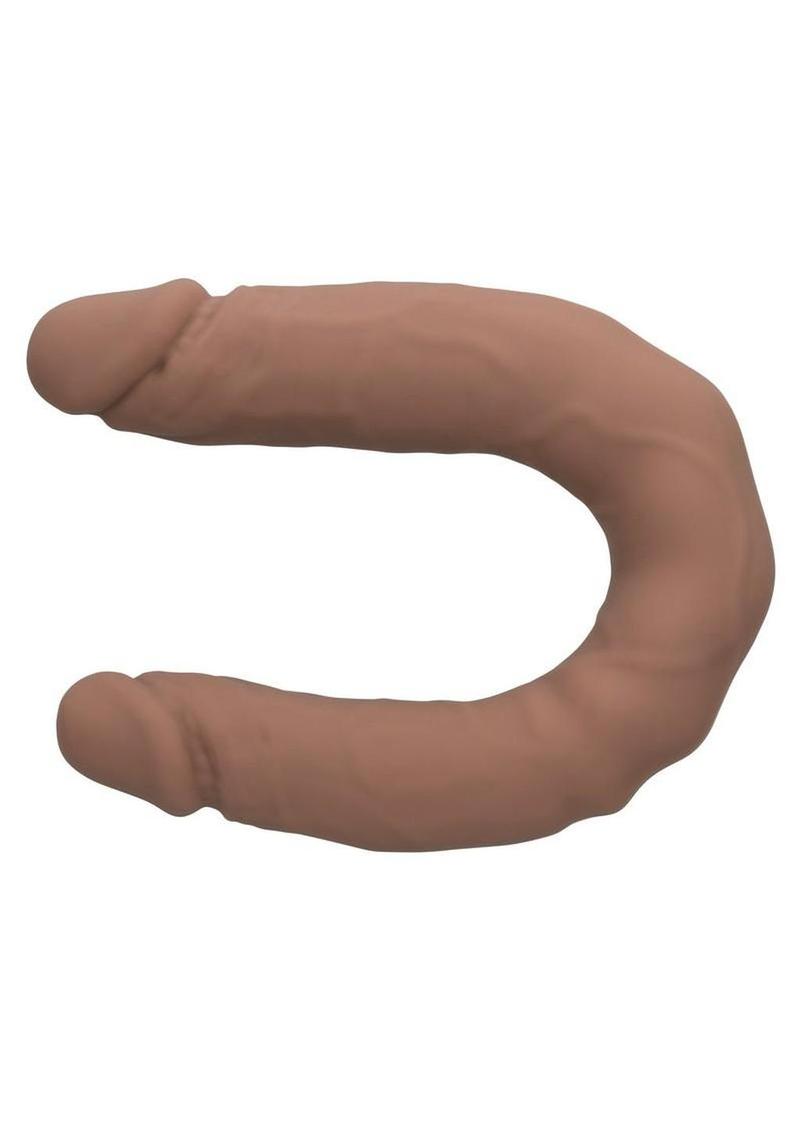 Silicone Studs Bend and Hold Dual Dildo 16in - Chocolate