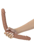 Silicone Studs Bend and Hold Dual Dildo 16in - Chocolate