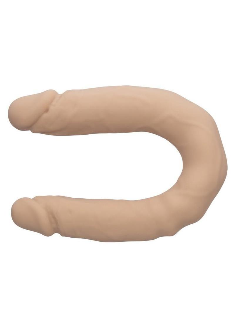 Silicone Studs Bend and Hold Dual Dildo 16in - Vanilla