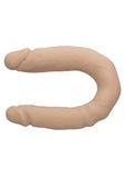 Silicone Studs Bend and Hold Dual Dildo 16in - Vanilla