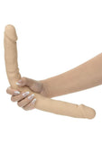 Silicone Studs Bend and Hold Dual Dildo 16in - Vanilla