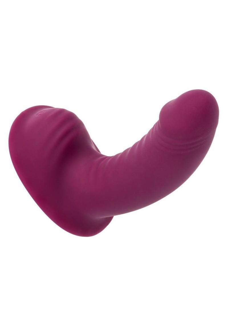 G-Ride Road Trip Rechargeable Silicone Dual Motor Vibrating Dildo with Suction Cup 6.75in - Red