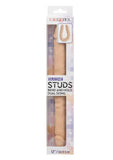 Silicone Studs Bend and Hold Dual Dildo 12in - Vanilla